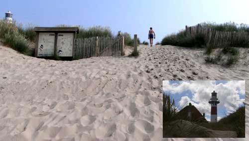 vuurtoren bereikbaar vanaf het strand